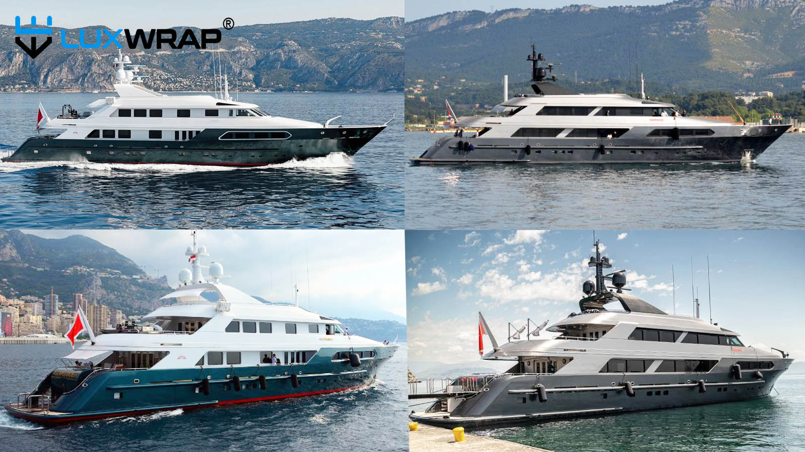Superman helps wrap yacht superstructure with cherry picker support