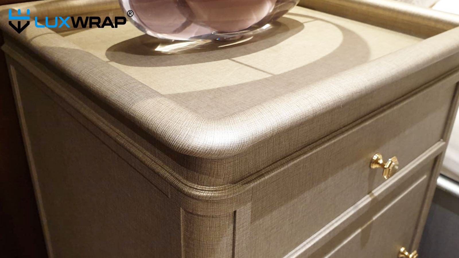 Interior yacht furniture wrapped with architectural film, completely transformed.
