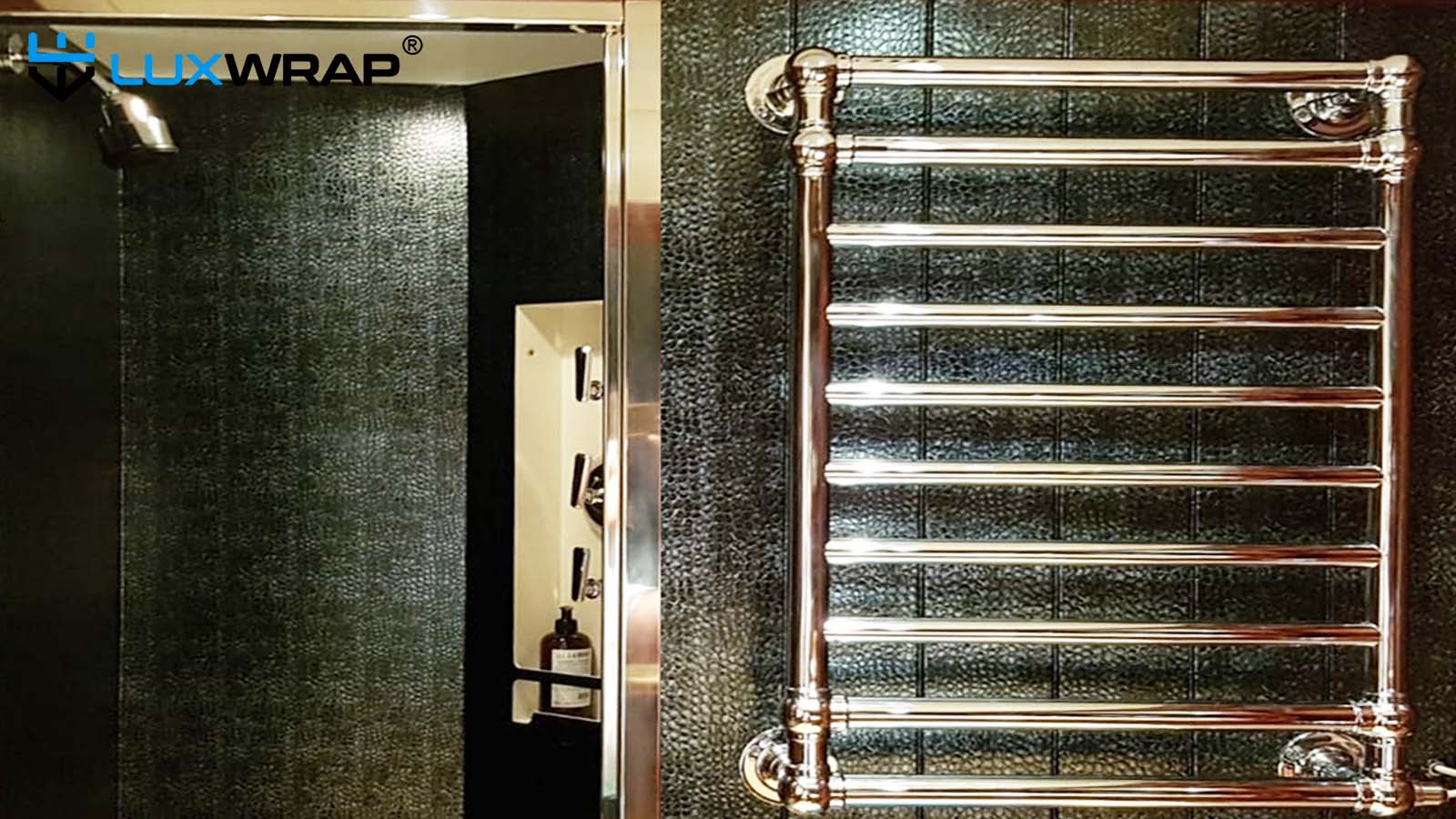 Yacht furnitured fully wrapped with alligator skin vinyl