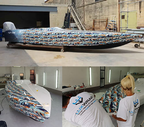 Custom Graphic Boat Wrap